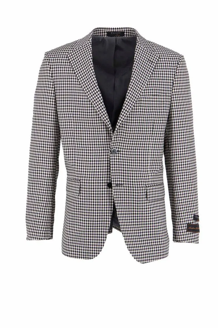 Tiglio Luxe Black and White Mini-Check Dolcetto Modern Fit, Pure Wool Jacket TL8228 QuickRelease Buckles