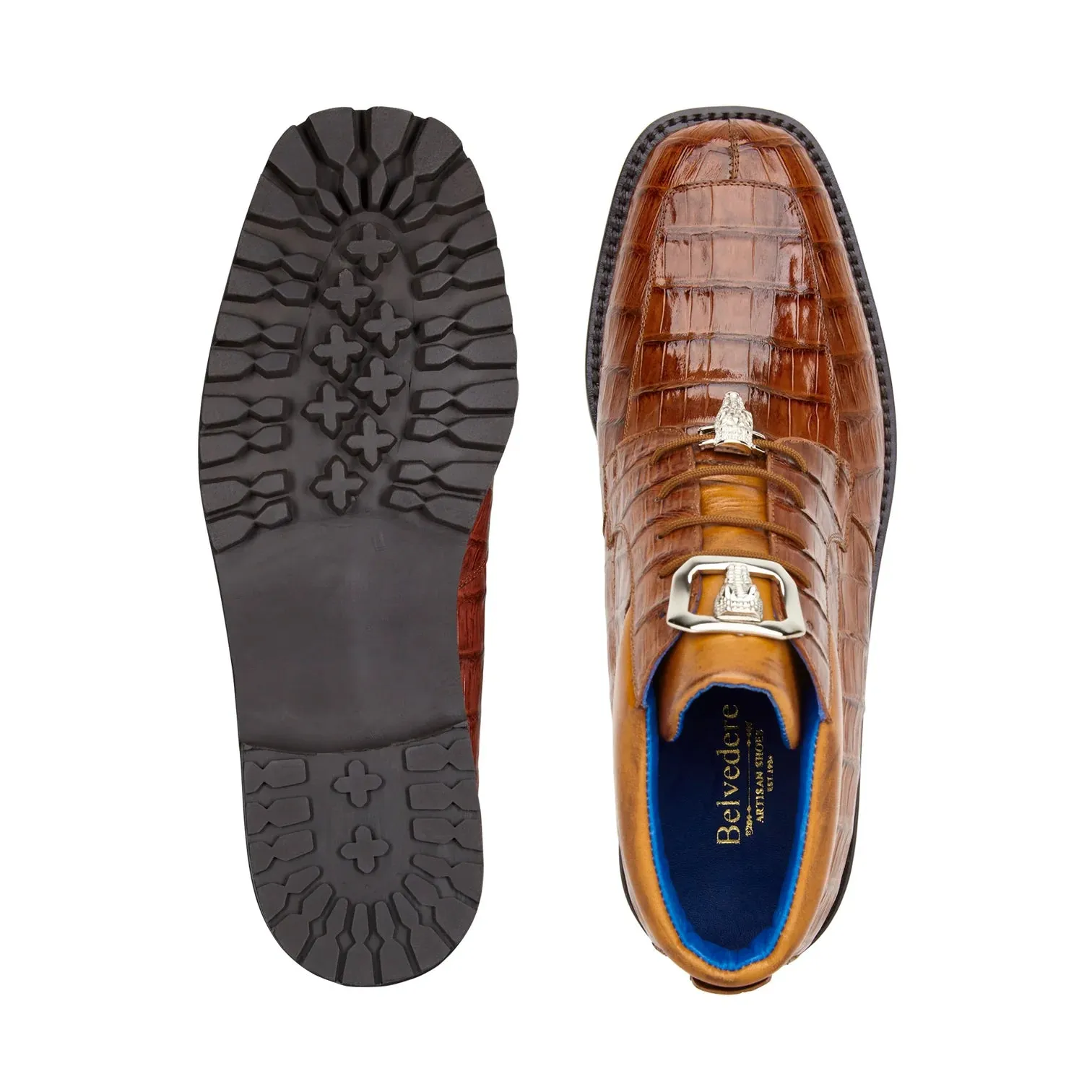 Men's Genuine Caiman Crocodile Shoes in Ant Sport-Gallardo Comfort Lining Adventure Seeker