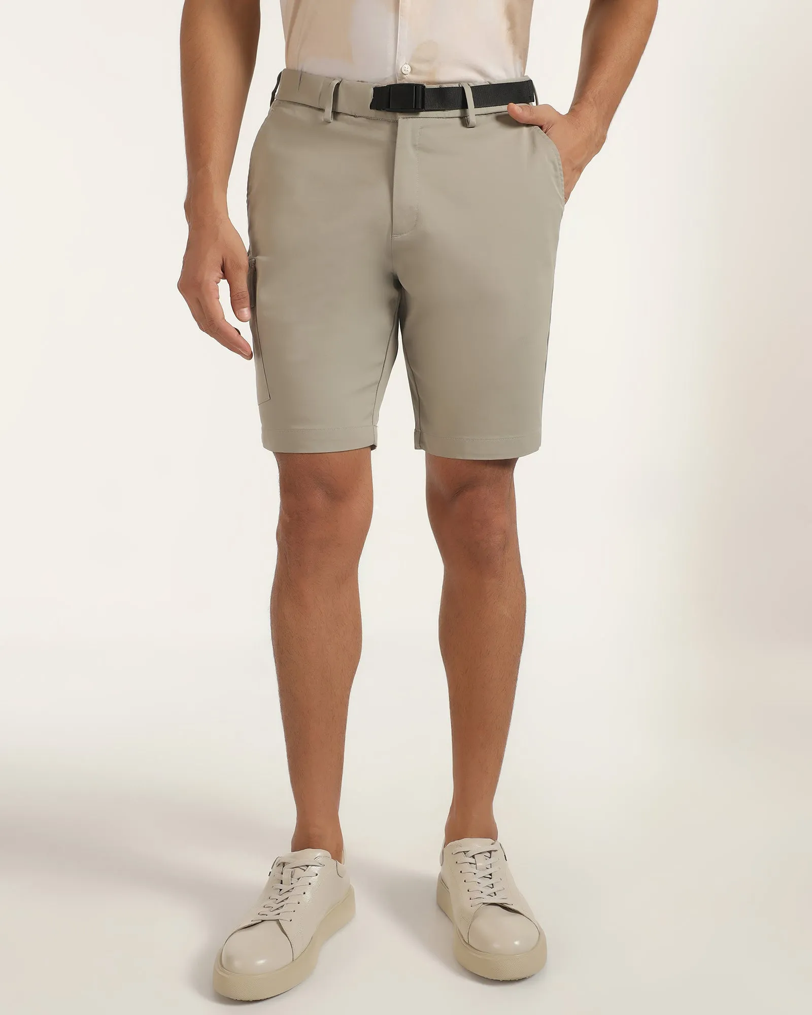 Street Fashion FoldOverClosure Casual Mouse Solid Shorts - Vik