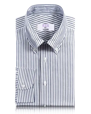 Trendy Pattern Stretch Material EZS Navy Candy Stripes Pinpoint oxford Shirt