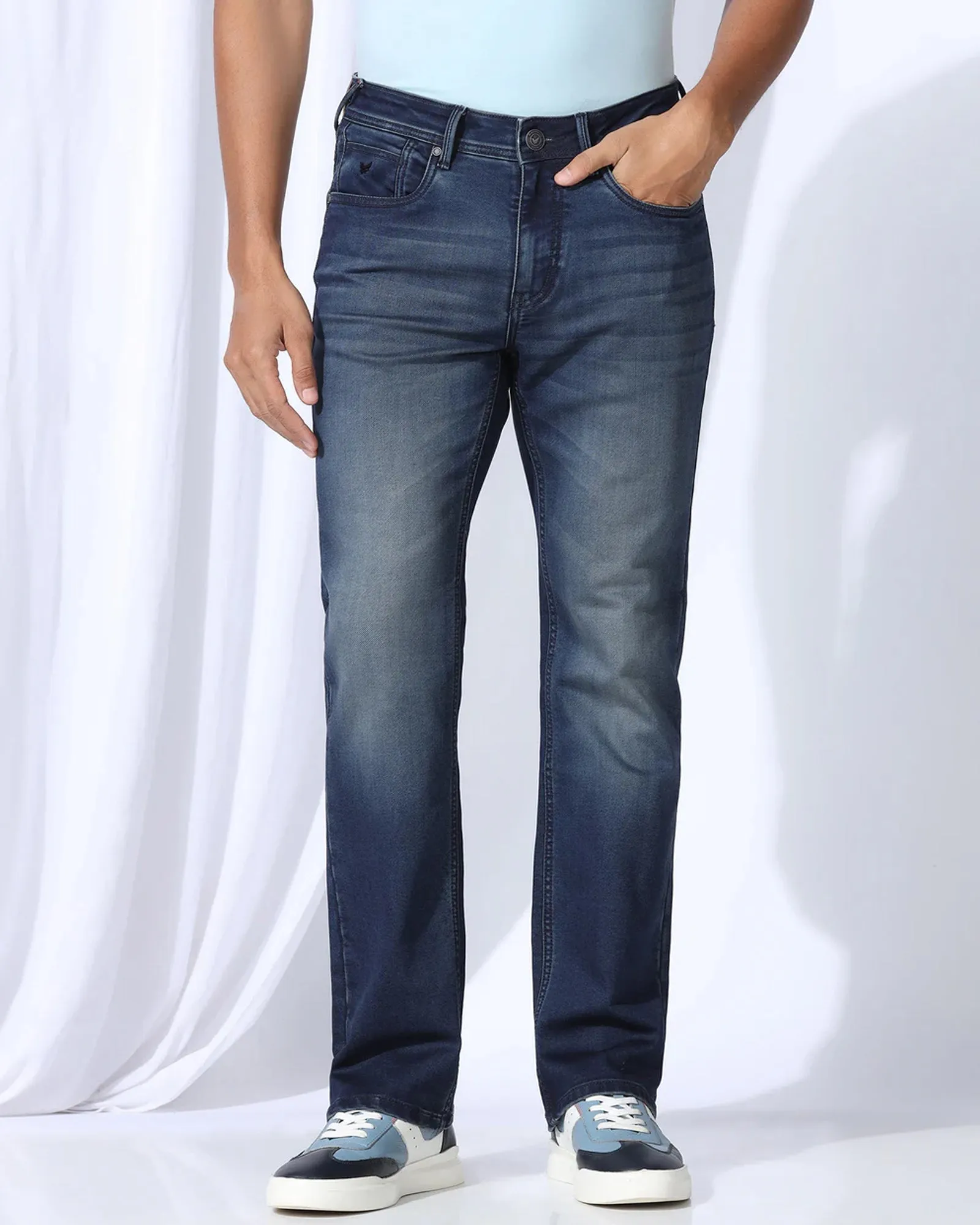 Modern Minimalist Creative Look Home Comfort Ultrasoft Straight Comfort Duke Fit Indigo Jeans - Shilo