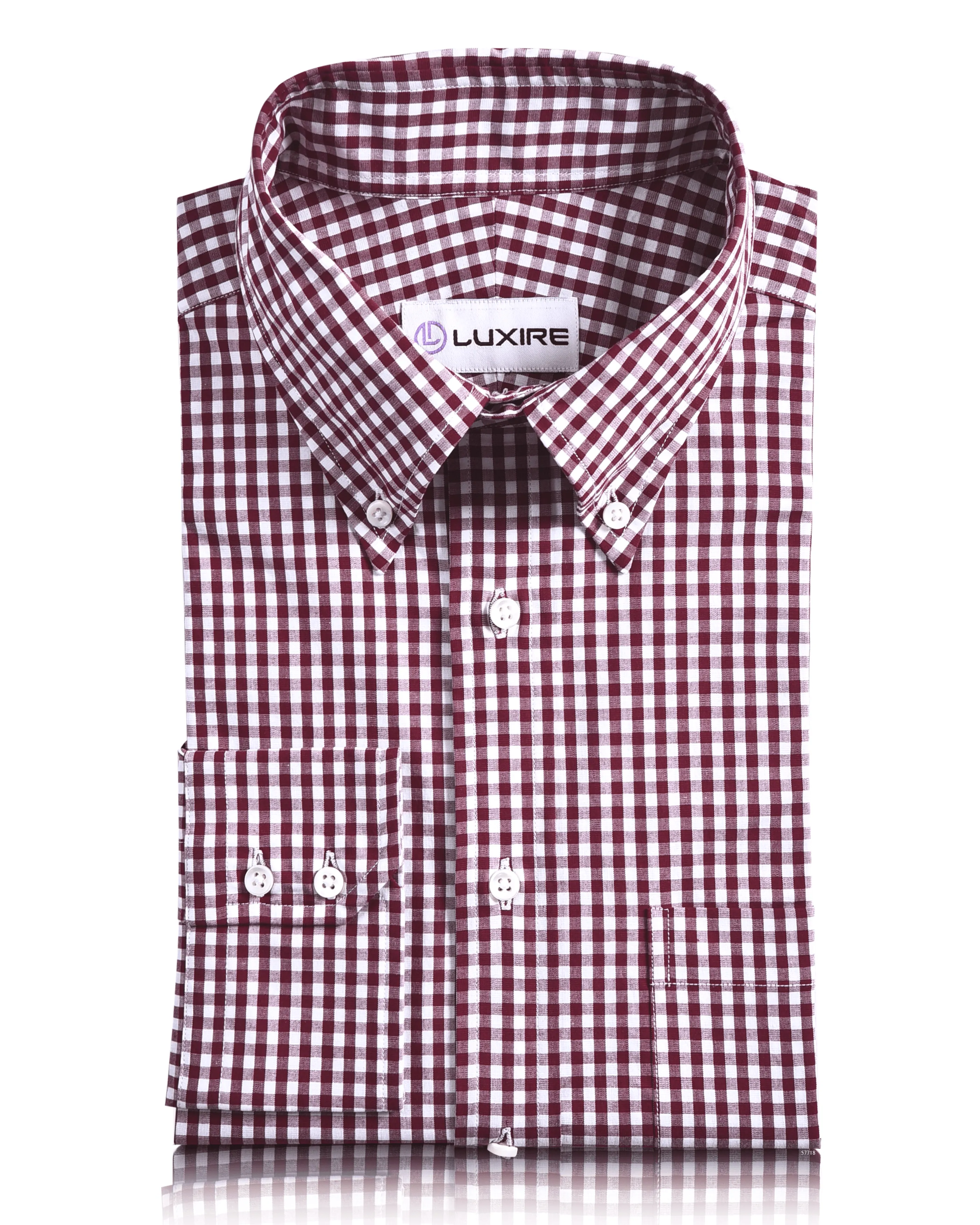 LowMaintenance Seamless Design Deep Red Gingham Shirt