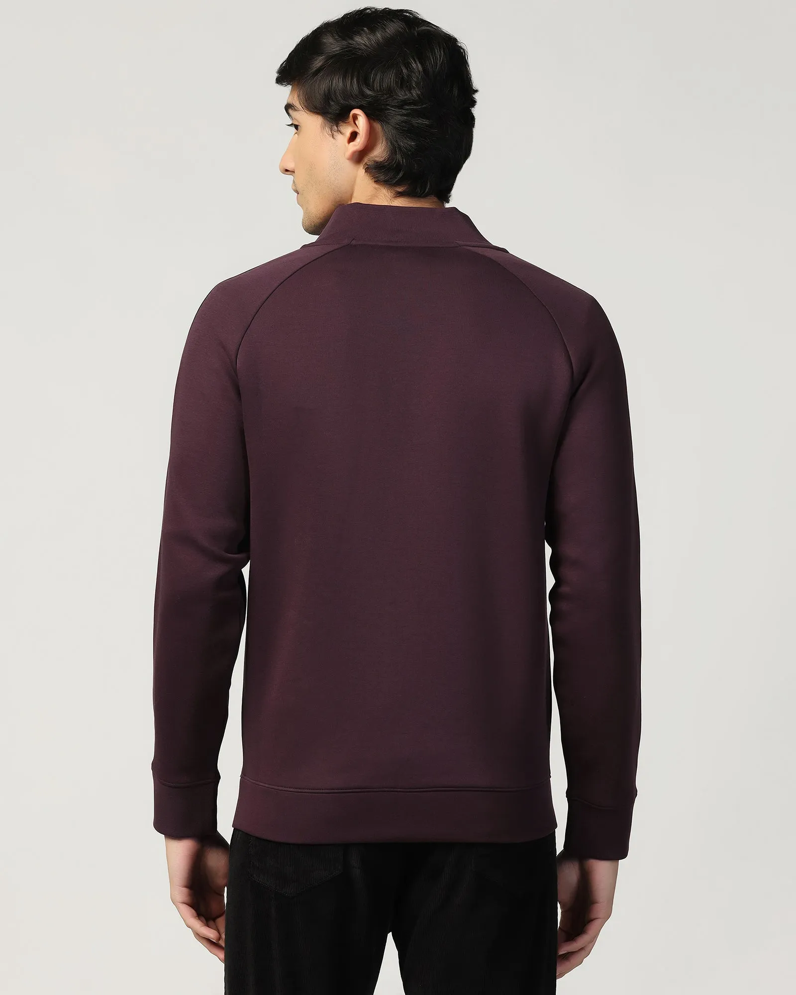 High Neck Fig Solid Sweatshirt - Decy Easy Layer StretchFree