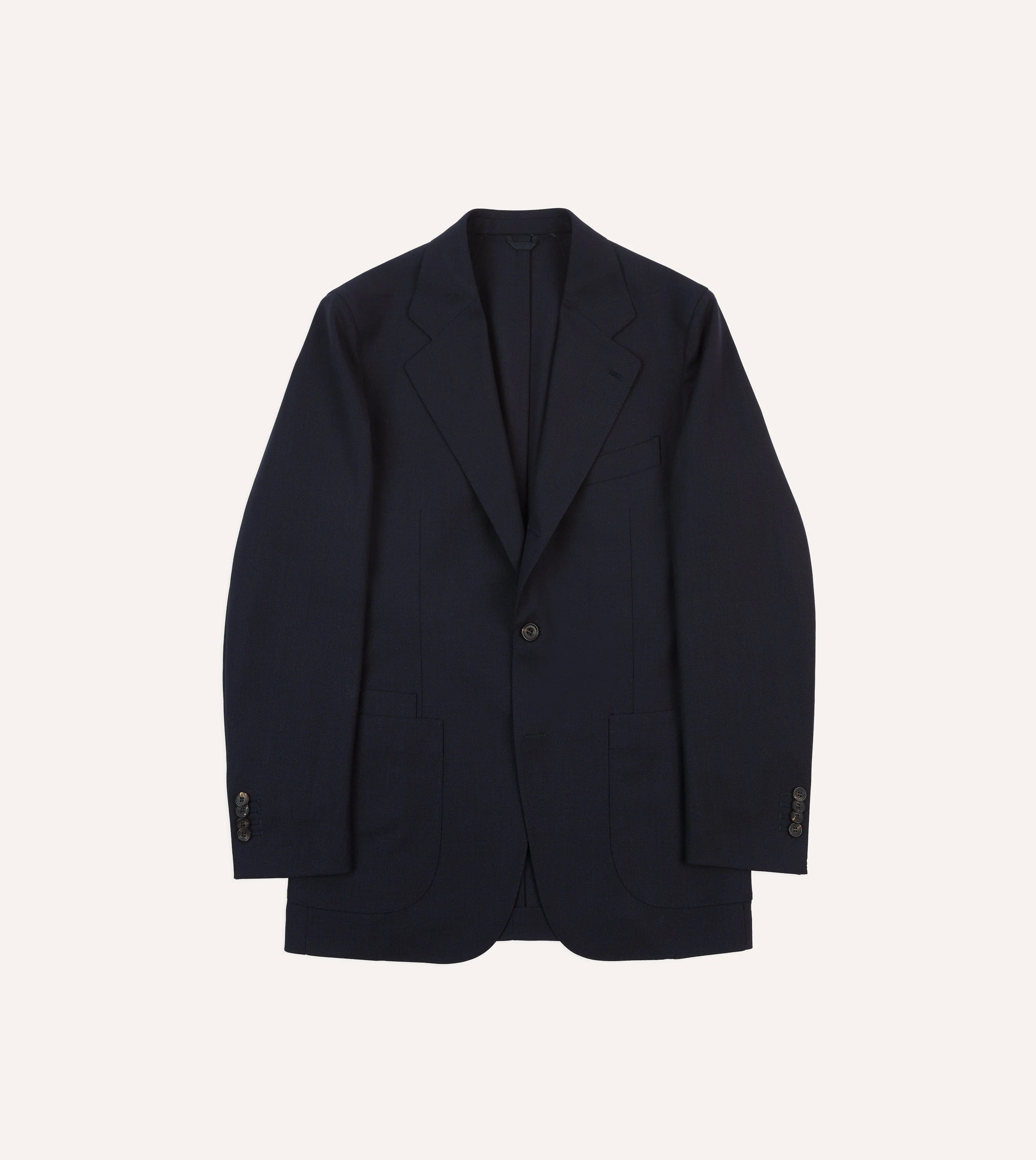 Navy Tropical Wool Tailored Jacket FlexFoldPackaging Everyday Comfort Fit