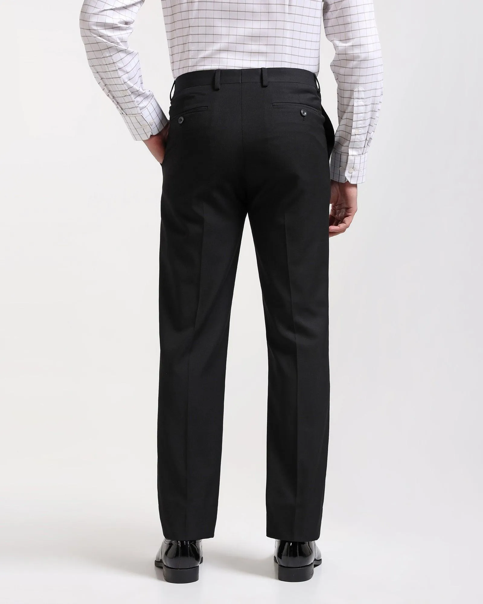 Multi-Purpose Wear Straight B-90 Formal Black Solid Trouser - Himalayan