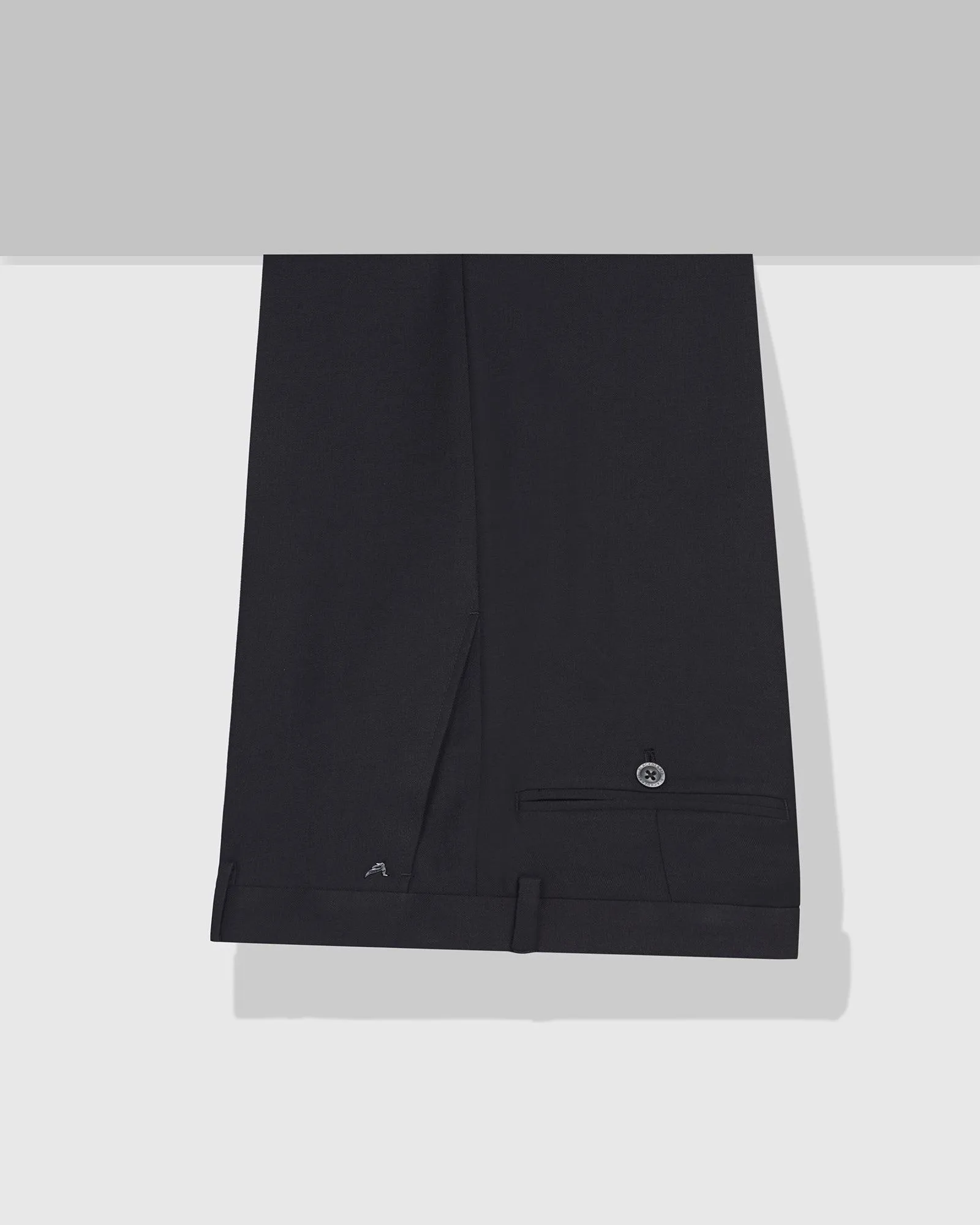Straight B-90 Formal Black Solid Trouser - Himalayan Fashion Staple Cooling Fabric
