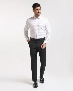 Modern Cut Classic Comfort Straight B-90 Formal Black Solid Trouser - Himalayan