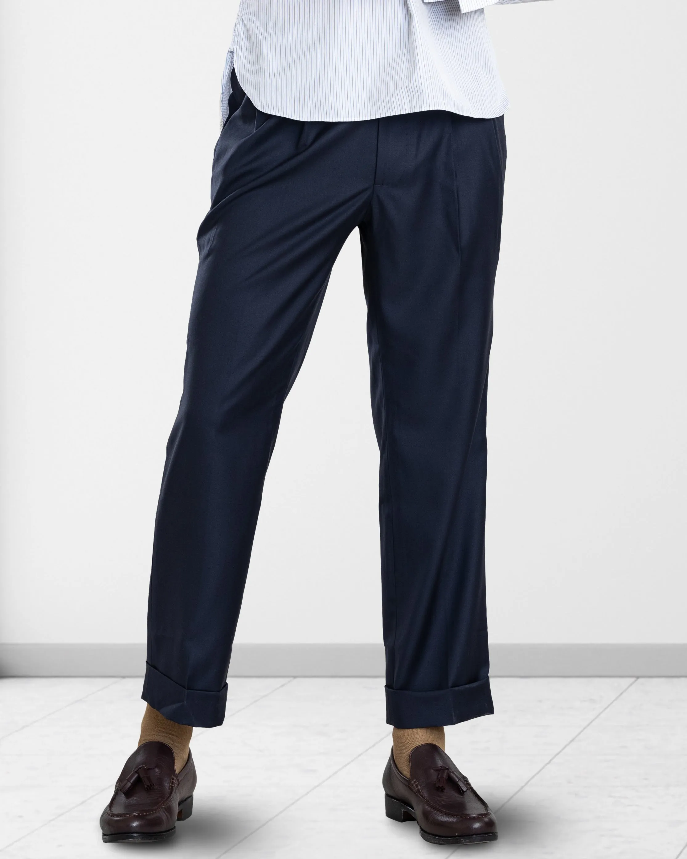 VBC: Dark Navy Covert Wool Pant No Pinch