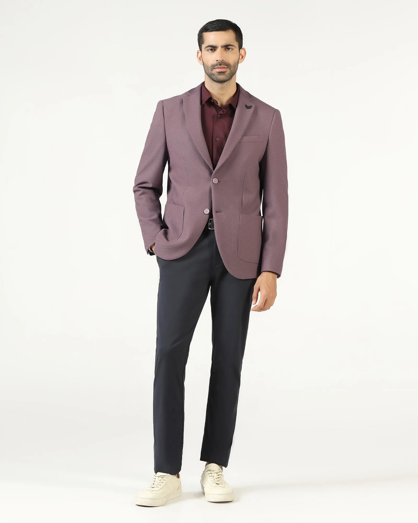 Elasticized Edging Dusty Pink TechPro Textured Blazer - Bowmore