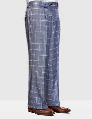 GREY PLAID WIDE LEG DRESS PANTS All Day Wear Comfort ElasticCuffs