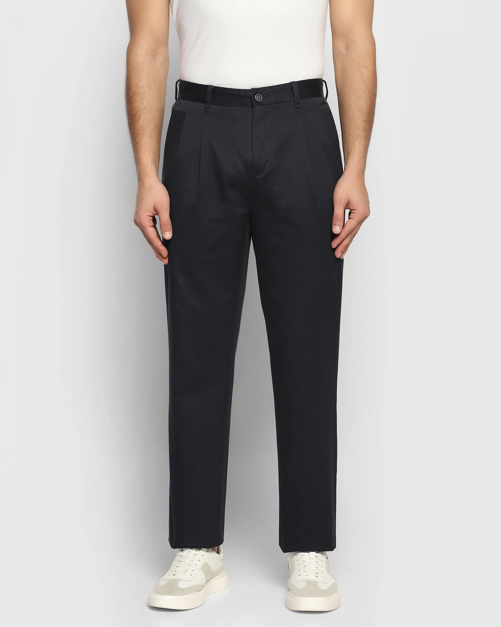 Straight Comfort B-88P Casual Deep Navy Solid Khakis - Knight Rider Anti Friction Lining EcoFriendlyMaterials