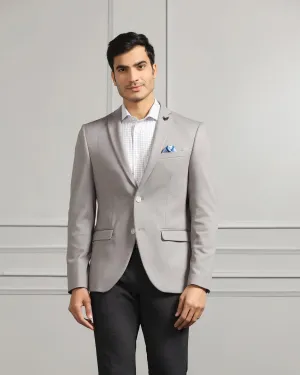 Sleek Layer Look Formal Light Grey Textured Blazer - Caleb