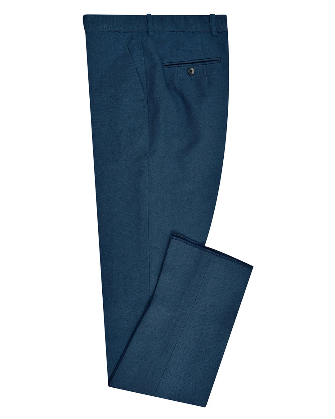 Minimal Vibe Shape Retention Linen Cotton Canvas: Steel Blue Dress Pant