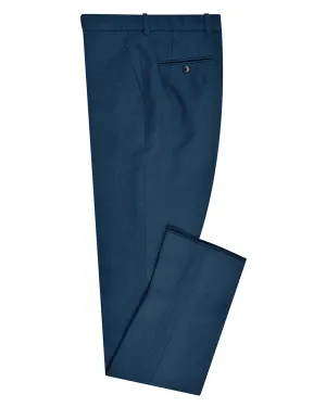 Minimal Vibe Shape Retention Linen Cotton Canvas: Steel Blue Dress Pant
