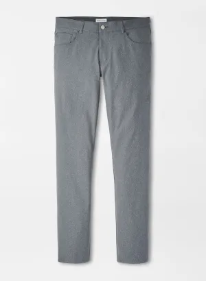 Stretch Movement All Use Peter Millar Brevard Performance Flannel Five-Pocket Pant in Charcoal
