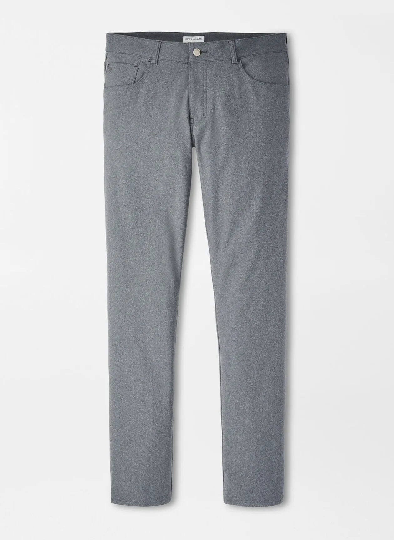 Stretch Movement All Use Peter Millar Brevard Performance Flannel Five-Pocket Pant in Charcoal