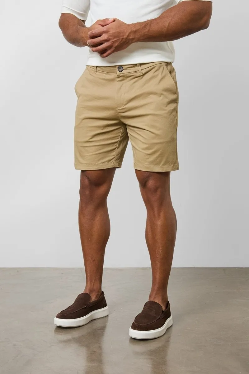 Wedding Gift Performance Design Athletic Fit Chino Shorts 7" in Dark Sand