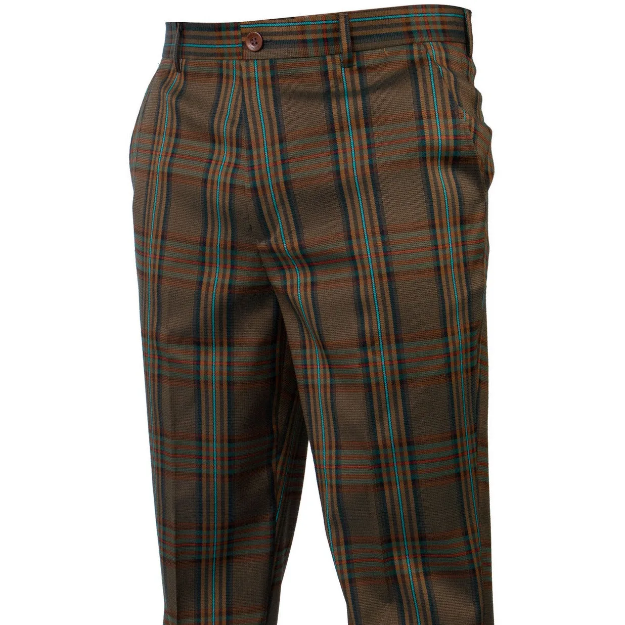 Plaid Hunter Olive Orange Teal Pants Flattering Shape Functional Comfort