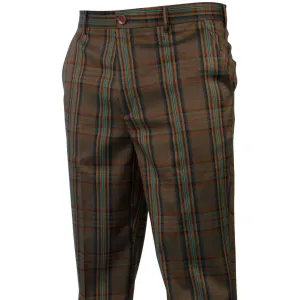 Plaid Hunter Olive Orange Teal Pants Moisture Wicking Technology