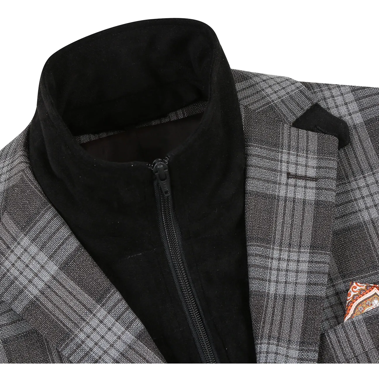 TapedSeamConstruction Asymmetric Hemline ALESSANDRO VITELLO New Slim Fit Wool Bib Gray Blazer 565-8