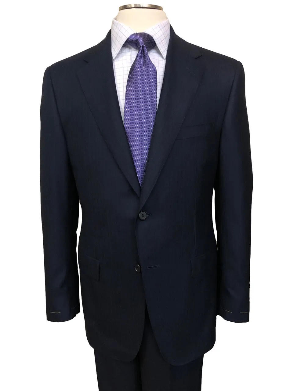 Hickey Freeman Tasmanian Super 170s Suit: Addison in Navy Tonal Stripe Eco Friendly Textile All Weather Piece