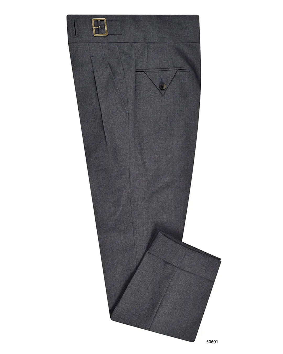Gurkha Pant in Dugdale New Fine Worsted Tropical Wool - Grey Easy Movement Performance Design