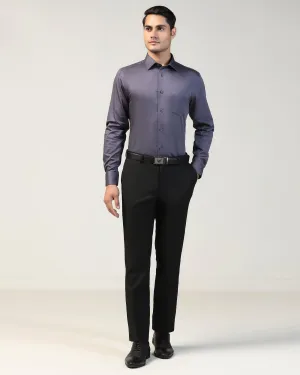 Slim Comfort B-95 Formal Black Textured Trouser - Black anti slip grip Pocket Reinforcement