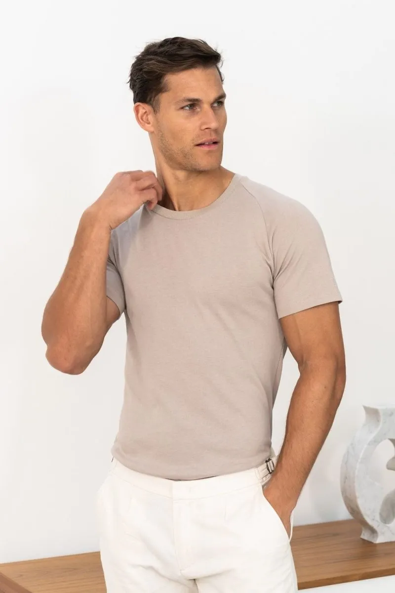 Knit Look T-Shirt in Stone EthicalProduction