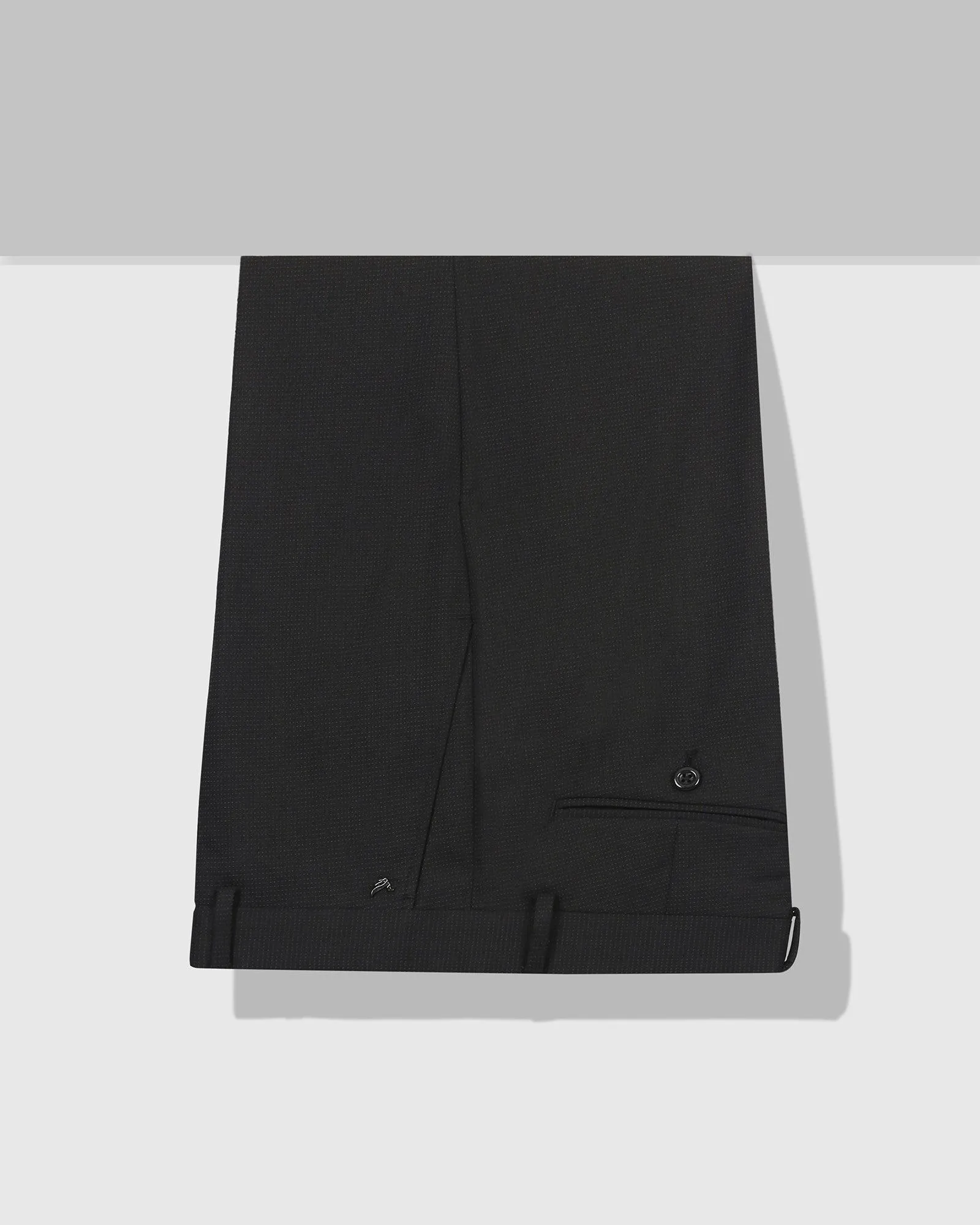 Slim Comfort B-95 Formal Black Textured Trouser - Punto Light Wear Fit Comfort Layer