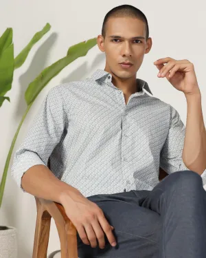 Water Repellent Finish Matte Finish Casual Grey Printed Shirt - Zain