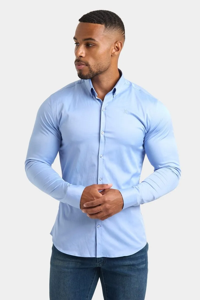 Athletic Fit Signature Shirt in Mid Blue Cocktail Party