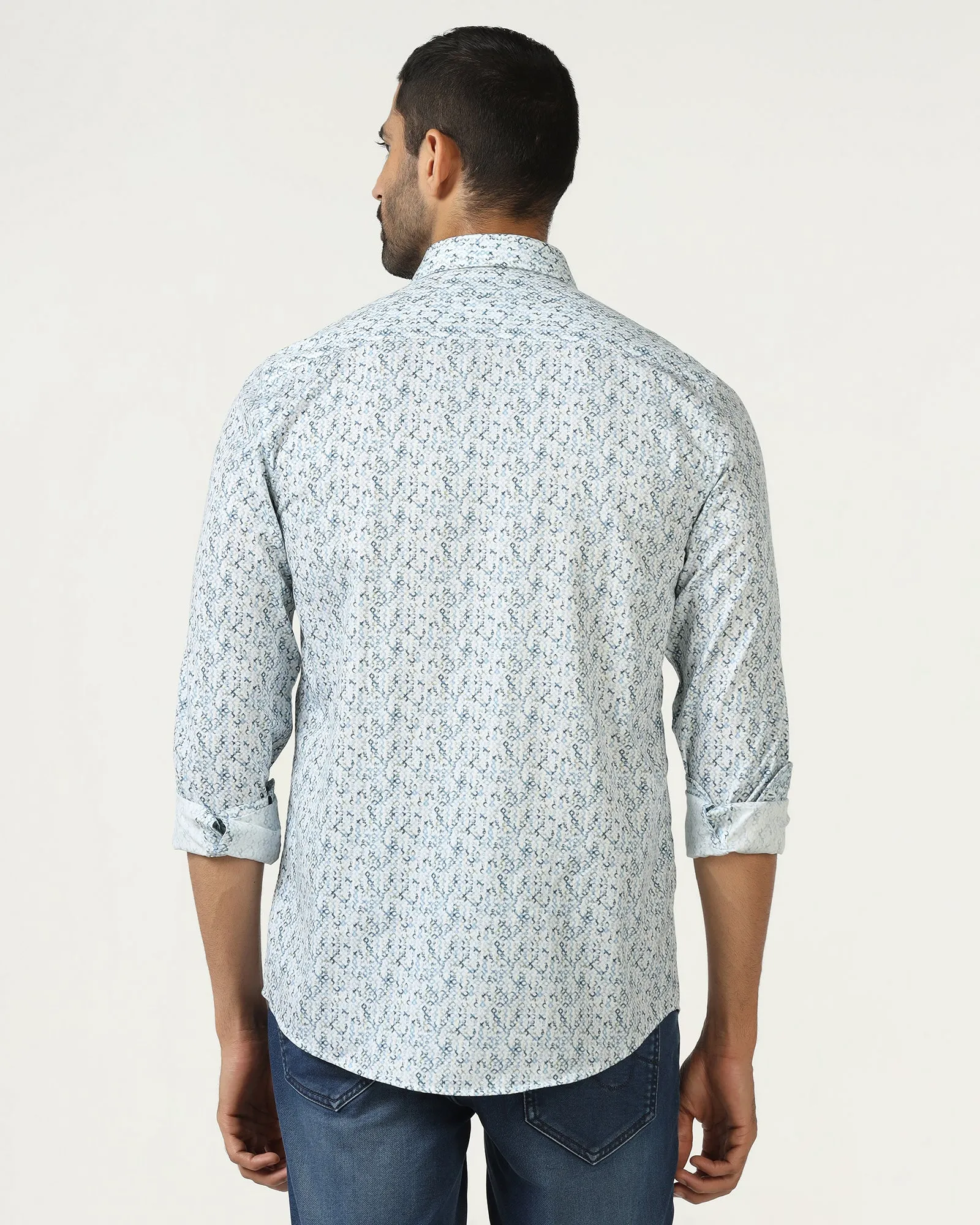 Blue Printed Shirt - Emeric Unisex style Resort Wear