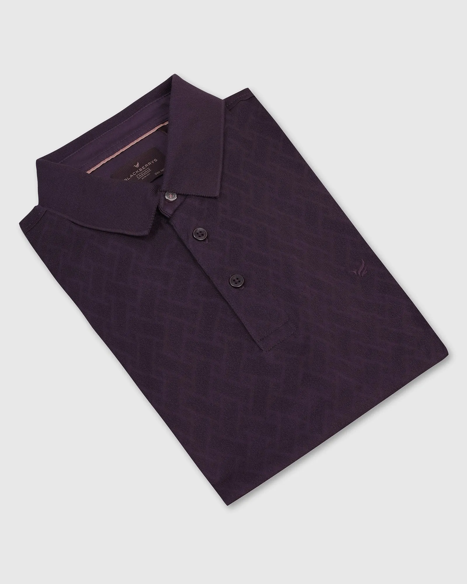 Polo Purple Textured T-Shirt - Blade Premium Layer