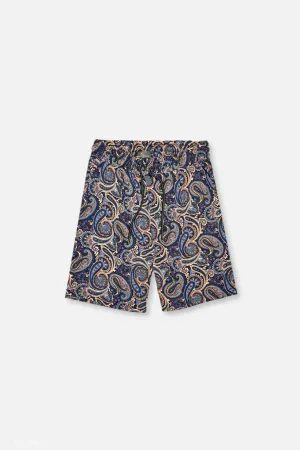 Dargan Tropical Drawstring Shorts Roomy Waist