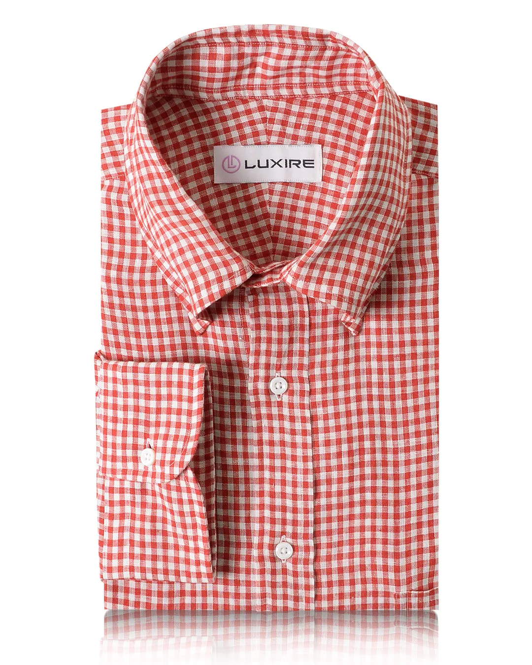 Joy Ease ReflectiveTrimDetails Linen: Red White Gingham Checks