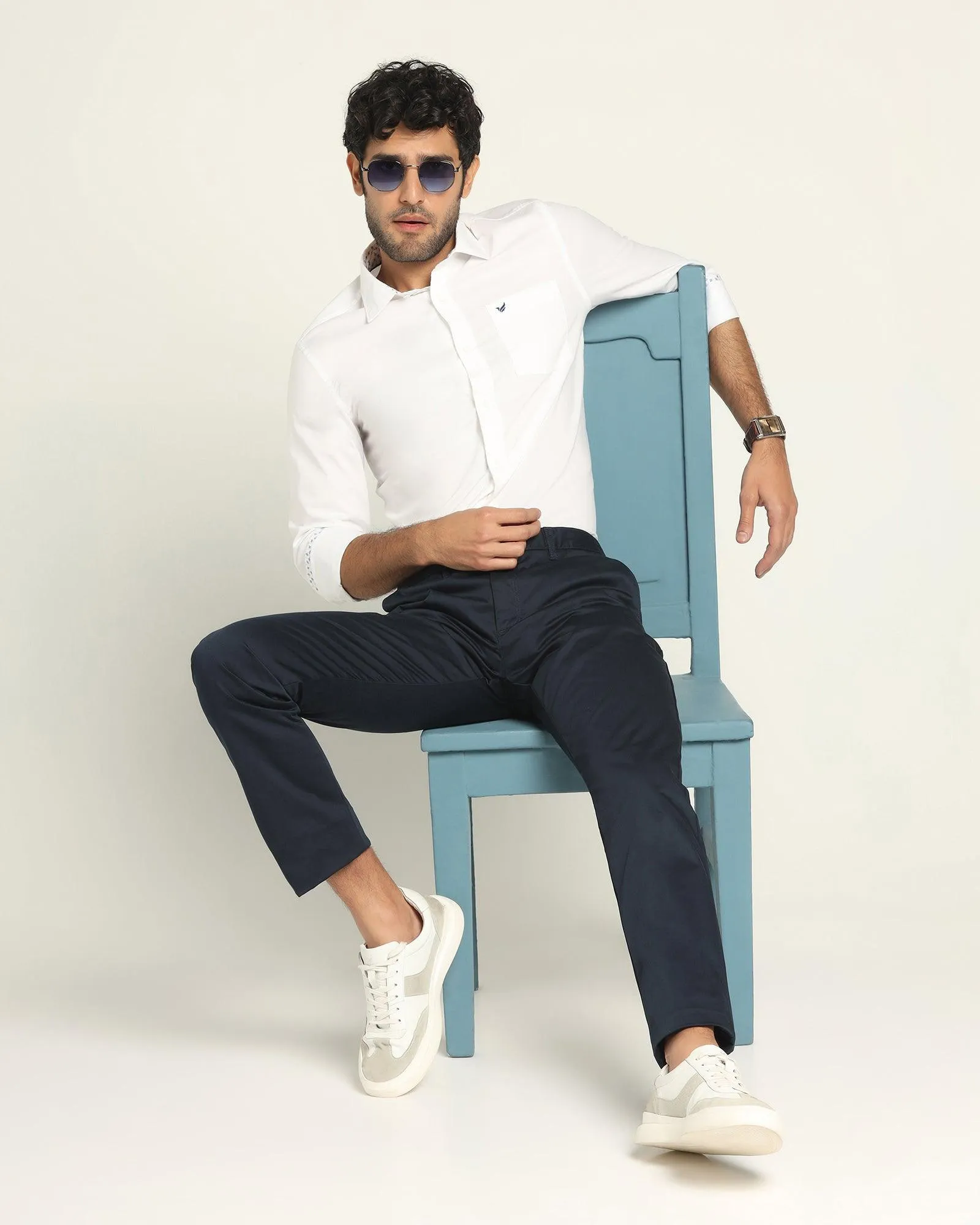 Urban Wear Comfy Ease Slim Comfort B-95 Casual Twilight Navy Solid Khakis - Kolt