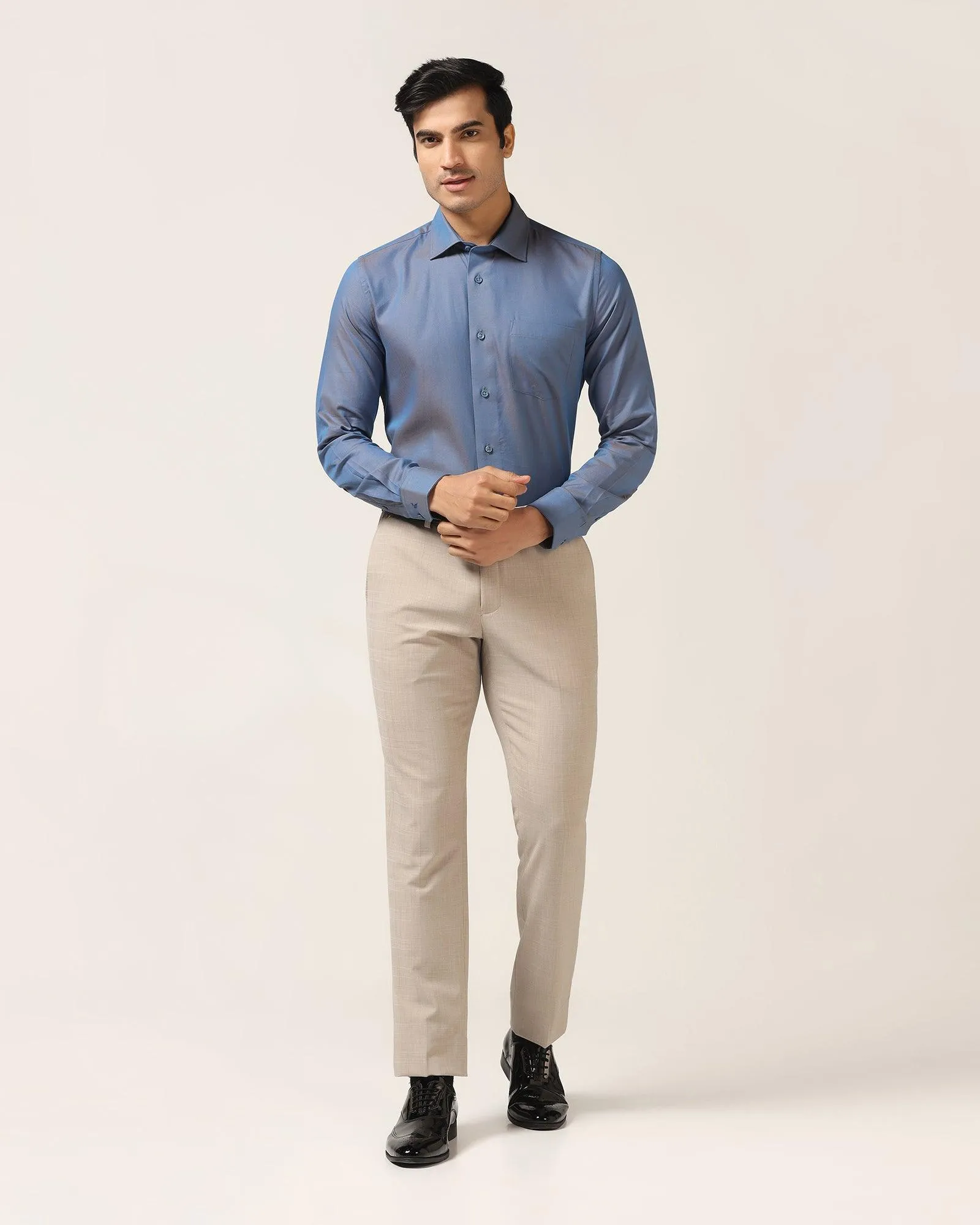 Abrasion resistant Corporate Wear Formal Cobalt Textured Shirt - Brat