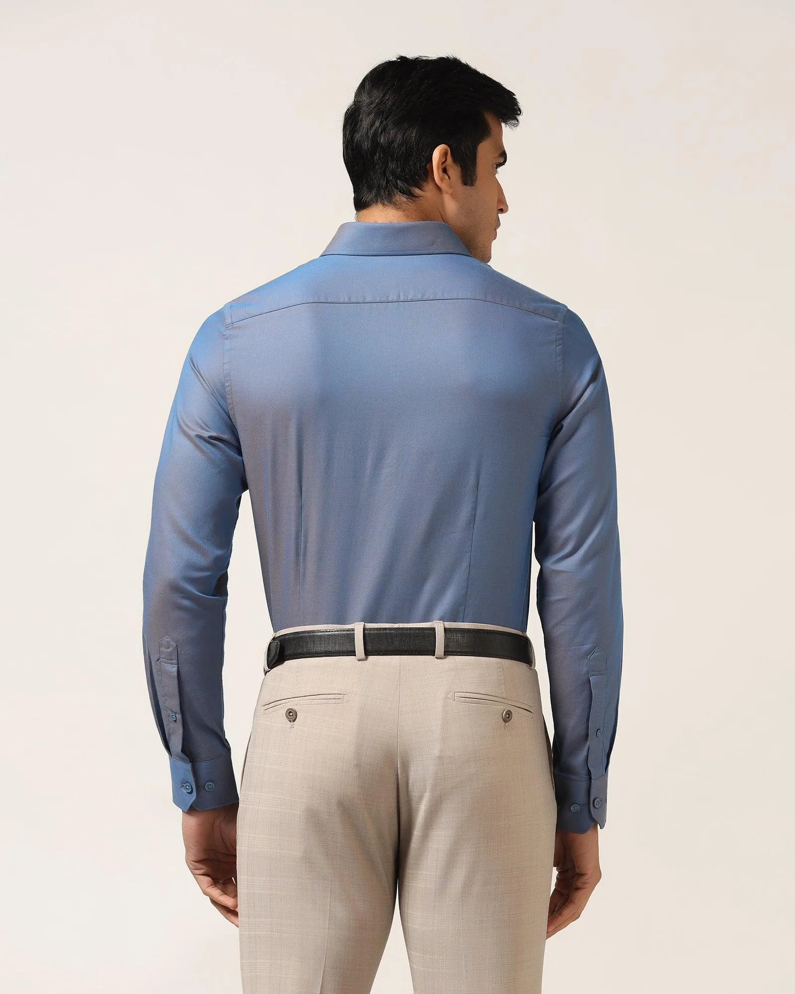 gender-neutral Formal Cobalt Textured Shirt - Brat