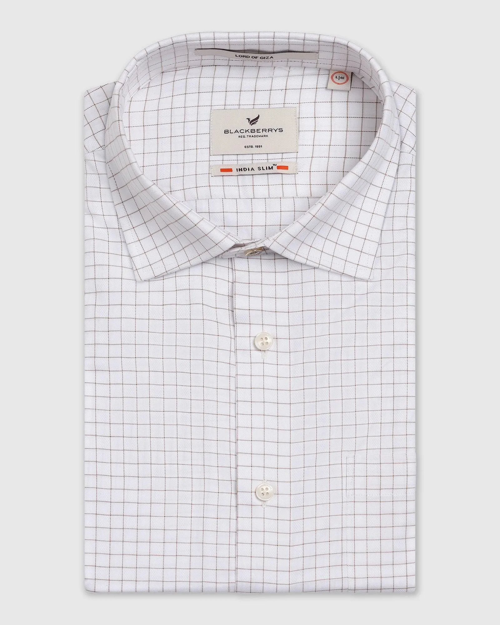 Formal White Check Shirt - Watson High-End Look
