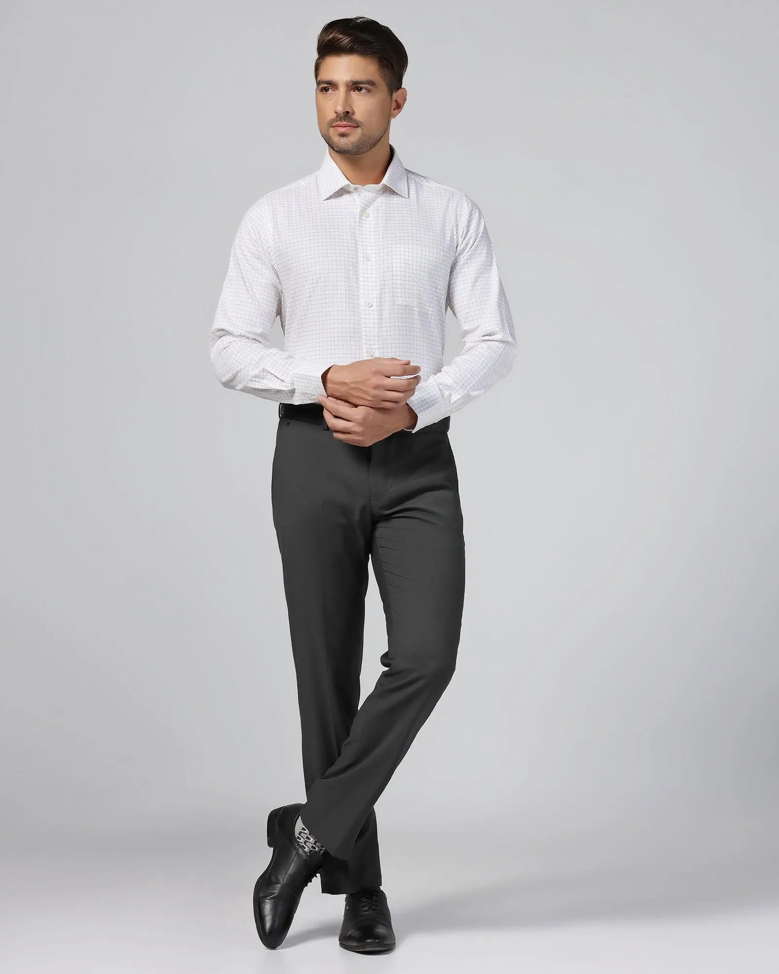 Formal White Check Shirt - Watson Street Fashion