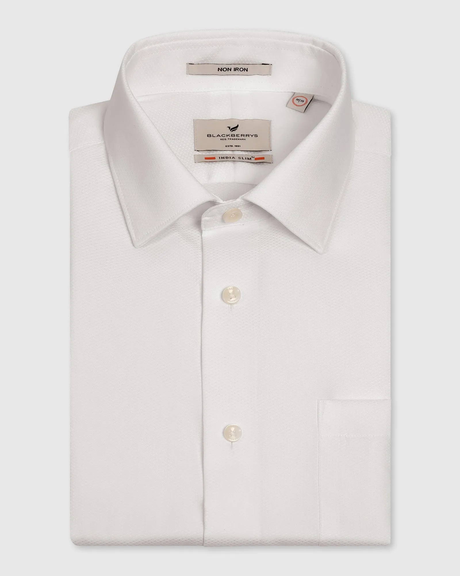 Vibrant Colors Casual Wear Non Iron Formal White Solid Shirt - P31