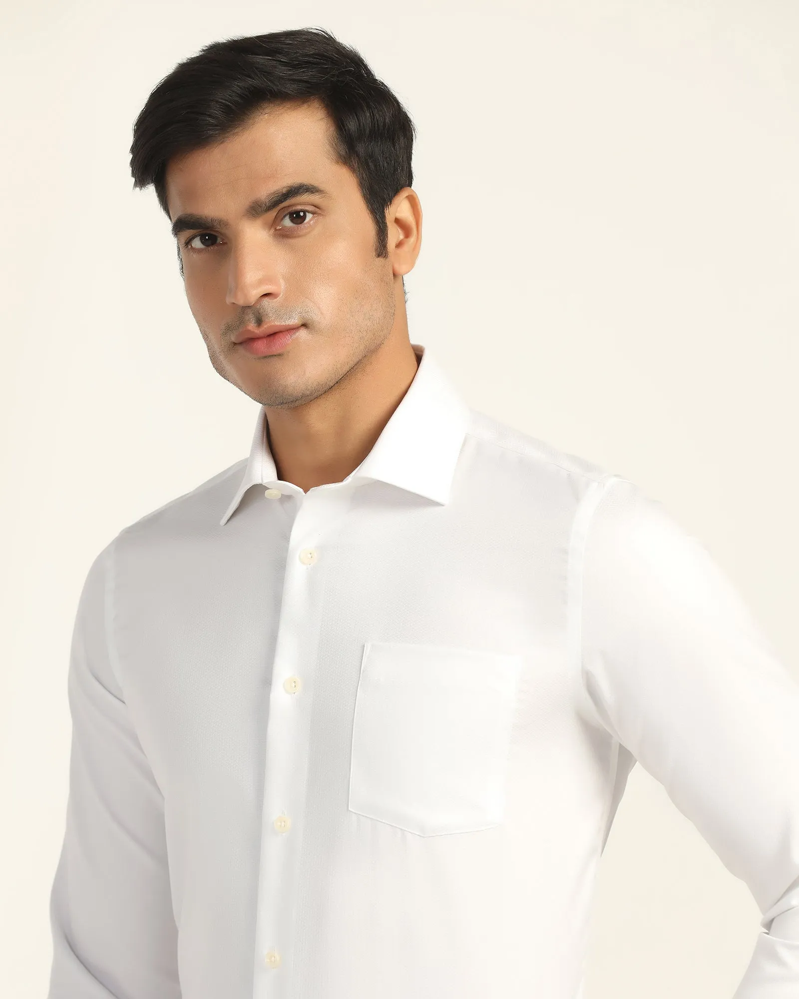 Non Iron Formal White Solid Shirt - P31 Flexible Material