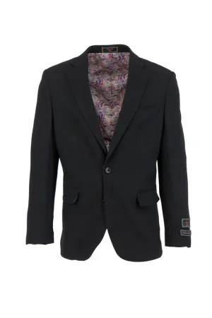 Tiglio Luxe Black Hopsack Dolcetto Modern Fit, Pure Wool Jacket TL10712/41 Heat Retention