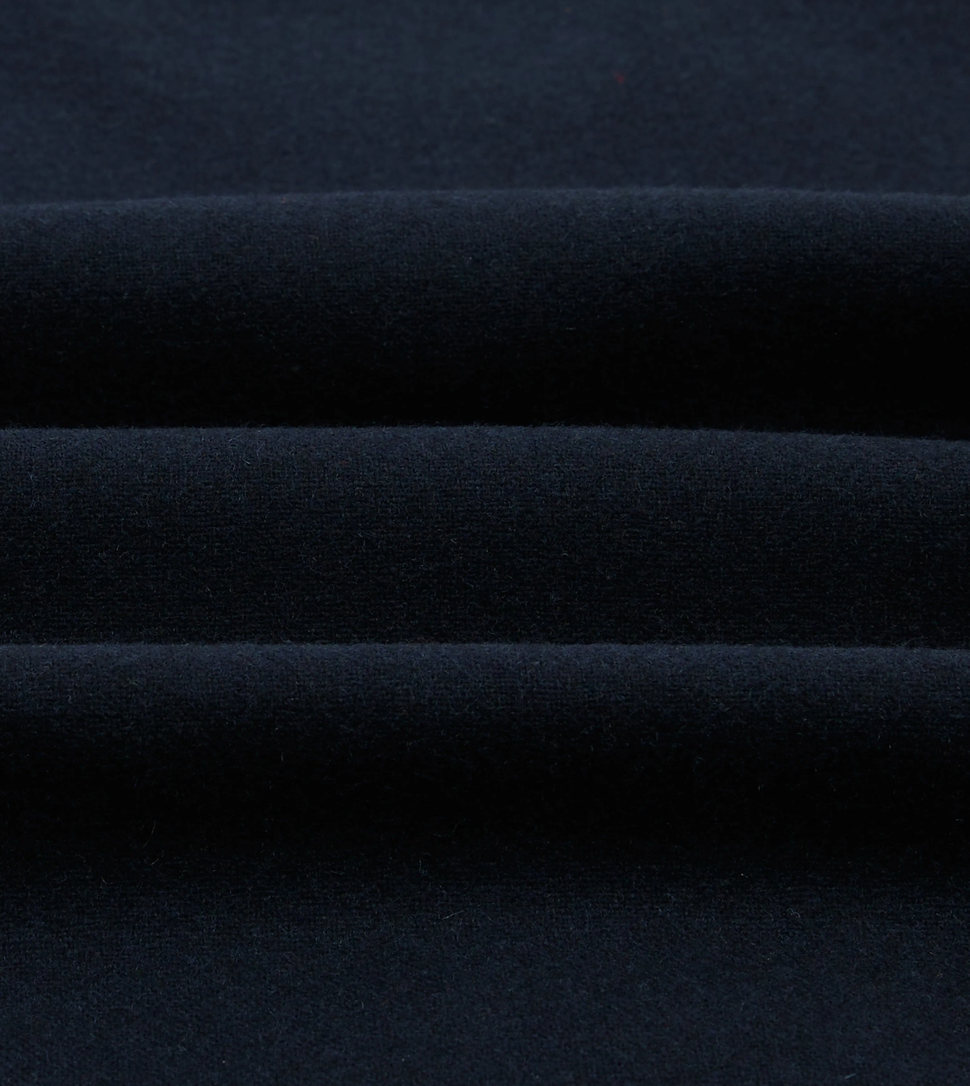 Navy Wool Four-Pocket Camp Collar Work Shirt Sleek Silhouette Nautical Look