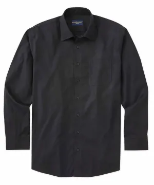 Wilkes & Riley Poplin Spread Collar Dress Shirt in Black No Bulk Layering System