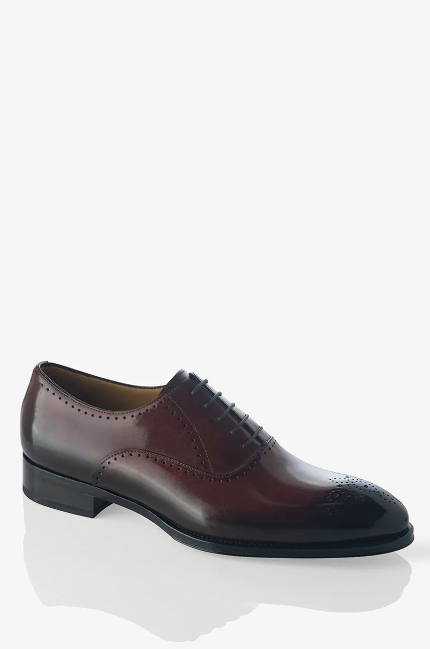 Hot Mood David August Leather Brogue Oxford in Marron Degrede