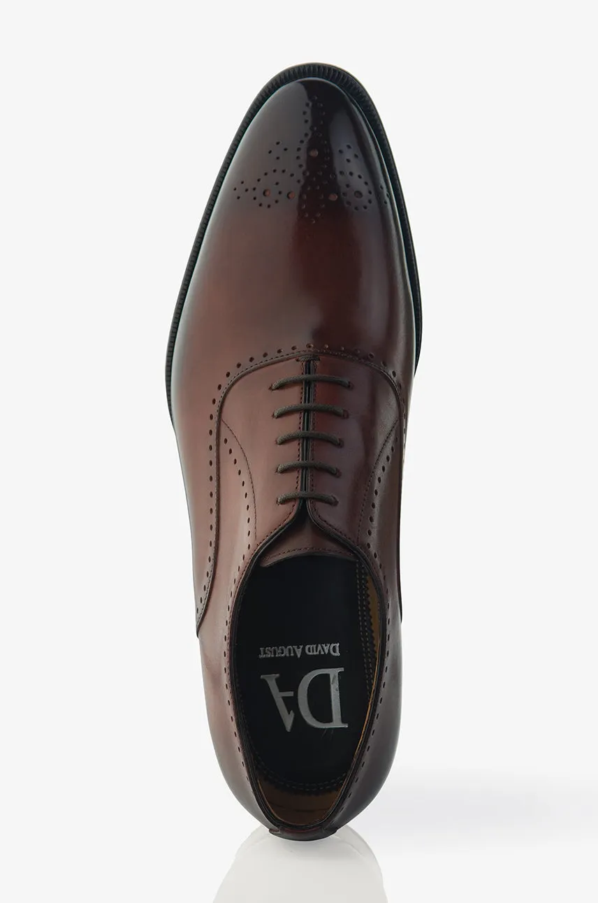 Shock Dispersing Plate David August Leather Brogue Oxford in Marron Degrede