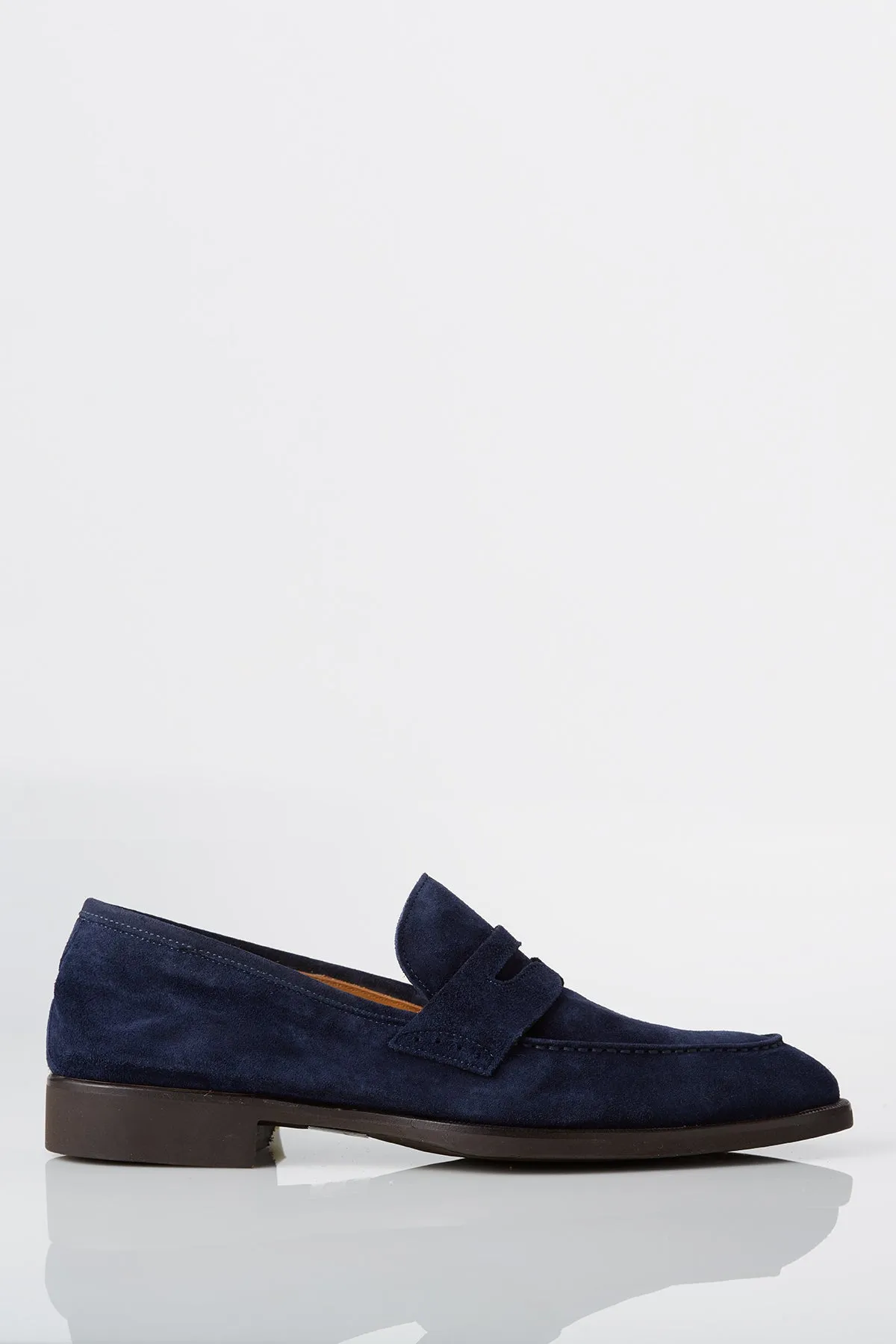 David August Suede Penny Loafer in Cosmos Blue Commute Light