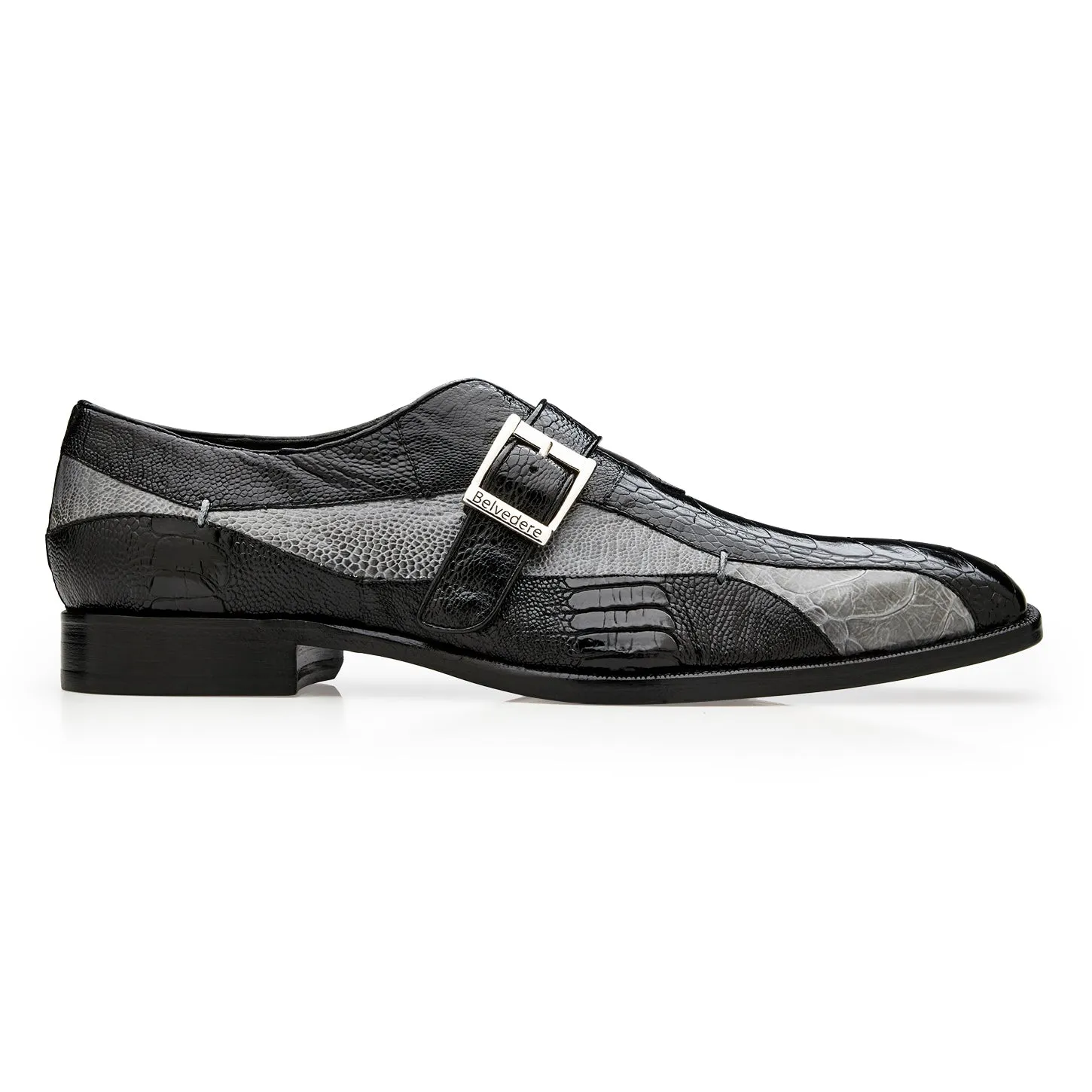 Stable Step Belvedere Marte Monk Strap Shoes in Black & Grey