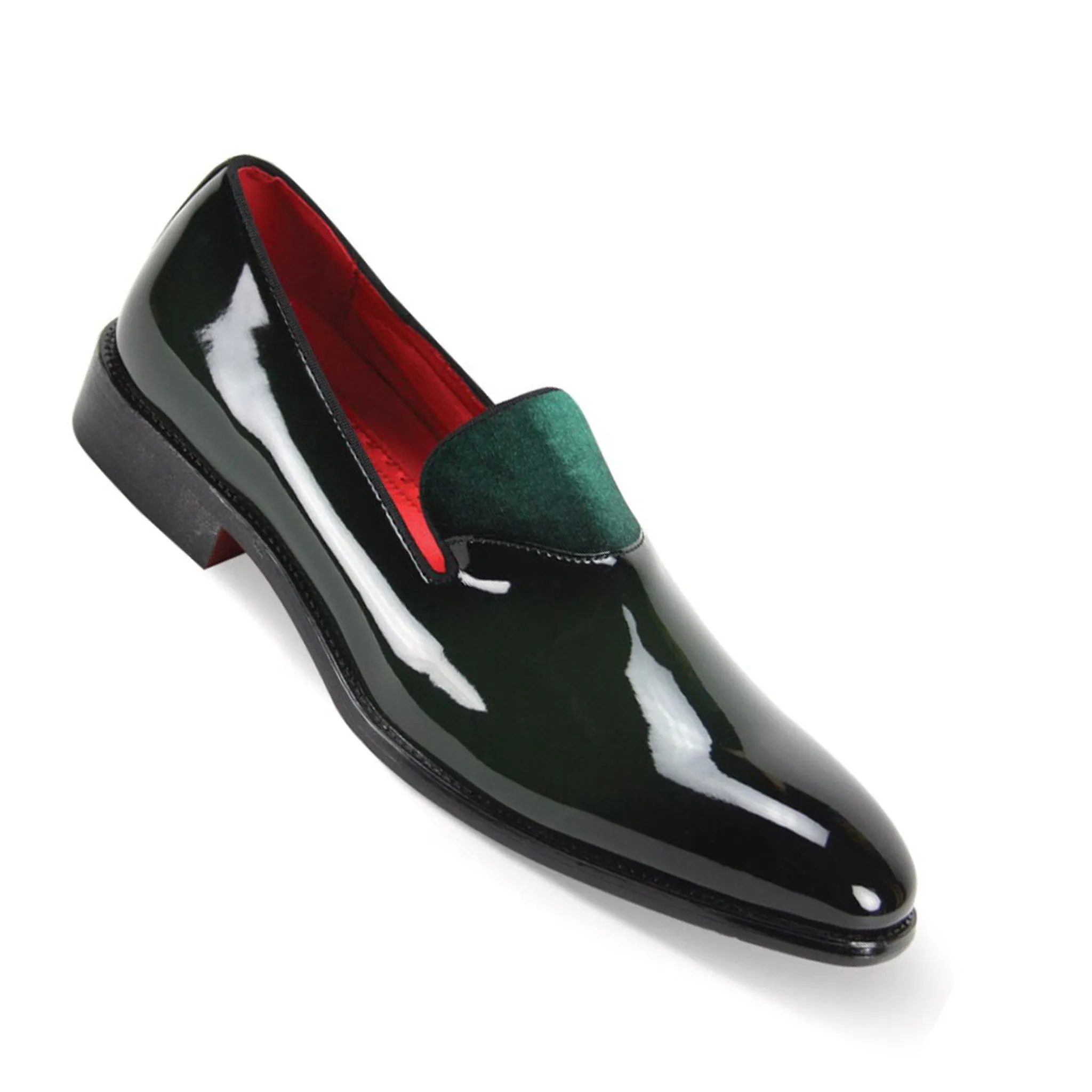 H. Green Patent Fashion Loafer Airflow Ventilation